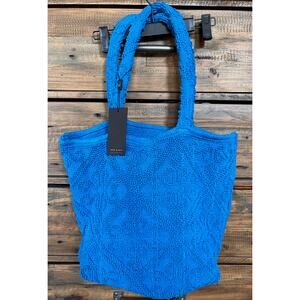 RAJ CHENILLE TOTE In Blue NWT